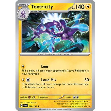 Toxtricity 72 - SV03 Obsidian Flames Reverse Holofoil