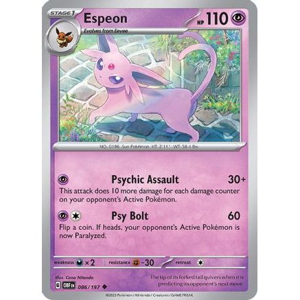Espeon 86 - SV03 Obsidian Flames Reverse Holofoil