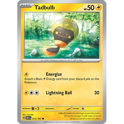 Tadbulb 074/197 74 - SV03 Obsidian Flames Reverse Holofoil