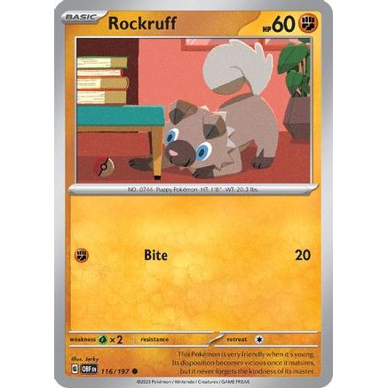 Rockruff 116 - SV03 Obsidian Flames Reverse Holofoil