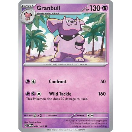 Granbull 88 - SV03 Obsidian Flames Reverse Holofoil