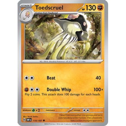 Toedscruel 119 - SV03 Obsidian Flames Reverse Holofoil