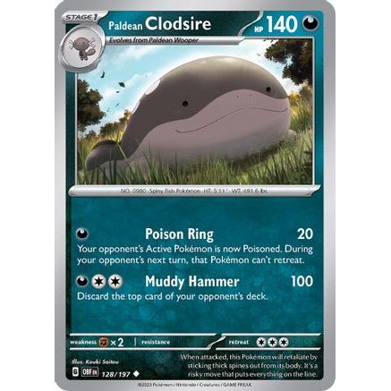 Paldean Clodsire - 128/197 128 - SV03 Obsidian Flames