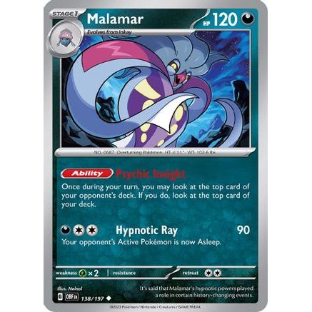 Malamar 138 - SV03 Obsidian Flames Reverse Holofoil