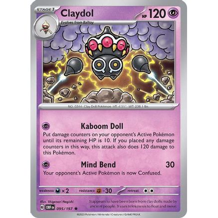 Claydol 95 - SV03 Obsidian Flames Reverse Holofoil