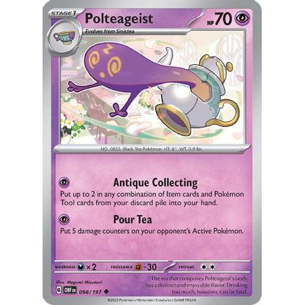 Polteageist 98 - SV03 Obsidian Flames Reverse Holofoil