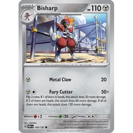 Bisharp 149 - SV03 Obsidian Flames Reverse Holofoil
