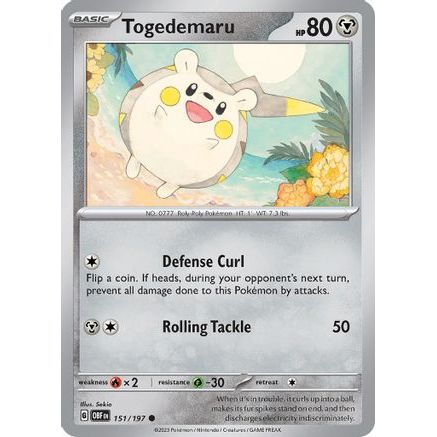 Togedemaru 151 - SV03 Obsidian Flames Reverse Holofoil