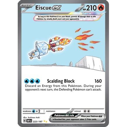 Eiscue ex - 222/197 222 - SV03 Obsidian Flames Holofoil