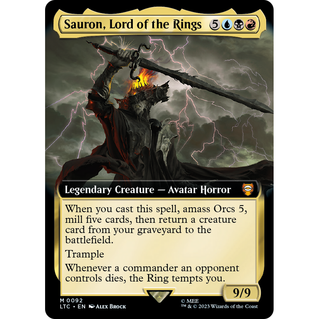 Sauron, Lord of the Rings (LTC-092) - Tales of Middle-earth Commander: (Extended Art)