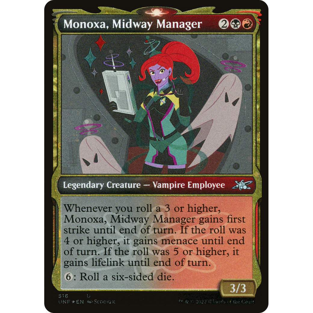 Monoxa, Midway Manager (Showcase) (Galaxy Foil) (UNF-516) - Unfinity: (Showcase) Foil