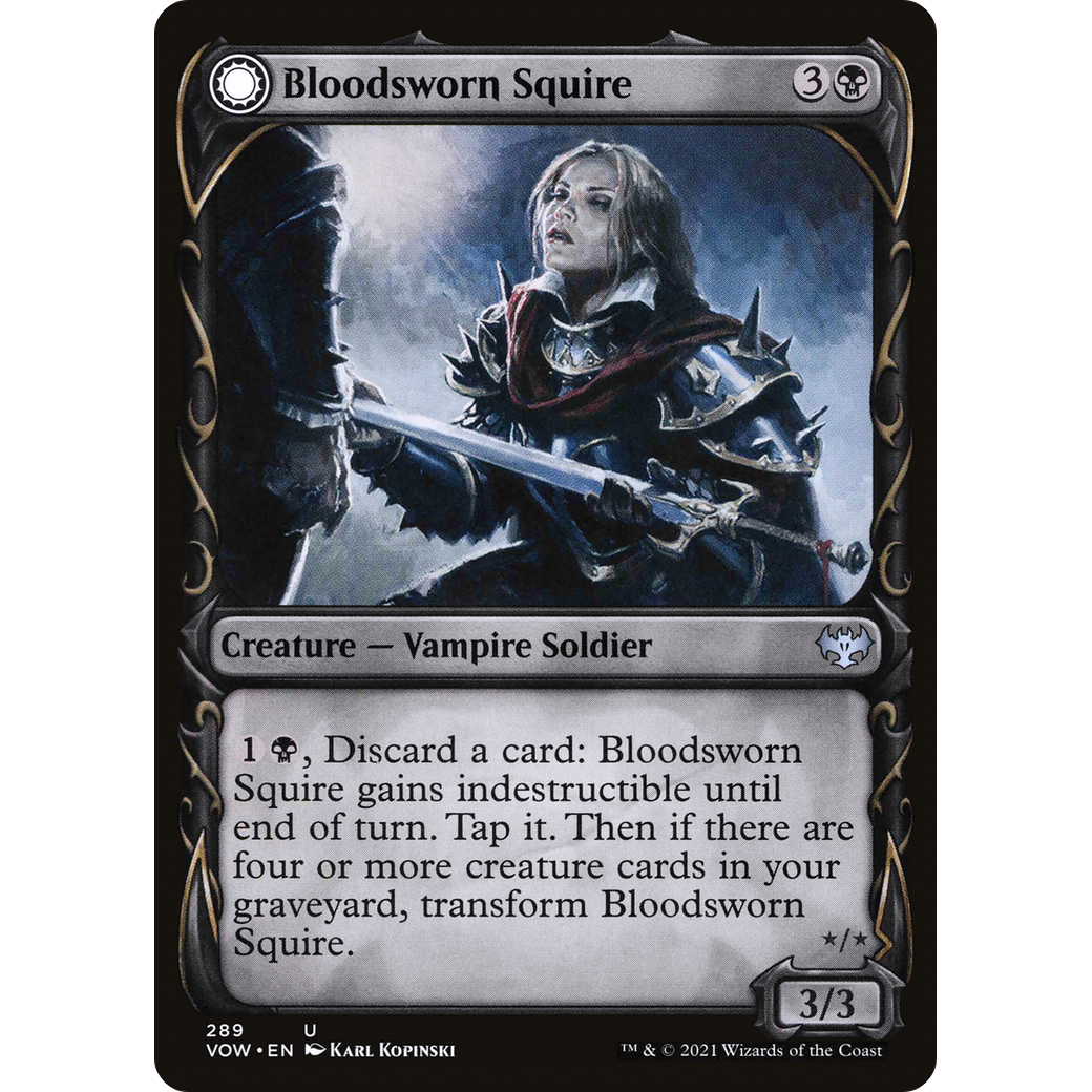 Bloodsworn Squire (Showcase) (VOW-289) - Innistrad: Crimson Vow: (Showcase, Double Faced Transform)