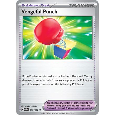 Vengeful Punch 197 - SV03 Obsidian Flames Reverse Holofoil