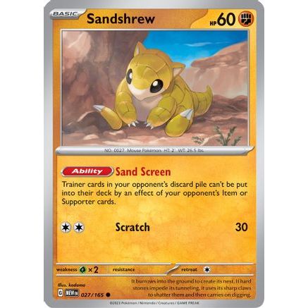 Sandshrew 27 - SV Scarlet & Violet 151 Reverse Holofoil
