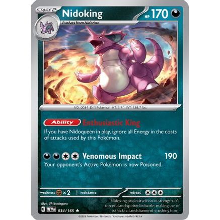 Nidoking - 034/165 34 - SV Scarlet & Violet 151 Reverse Holofoil