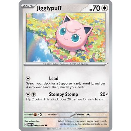 Jigglypuff 39 - SV Scarlet & Violet 151 Reverse Holofoil