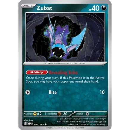 Zubat 41 - SV Scarlet & Violet 151 Reverse Holofoil