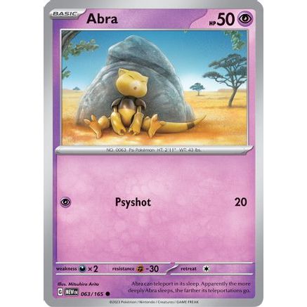 Abra 63 - SV Scarlet & Violet 151 Reverse Holofoil