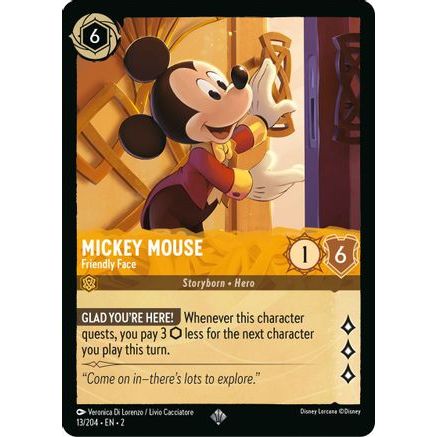 Mickey Mouse - Friendly Face (13/204) - Rise of the Floodborn Cold Foil