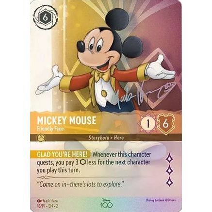 Mickey Mouse - Friendly Face (Alternate Art) (18) - Disney100 Promos Holofoil