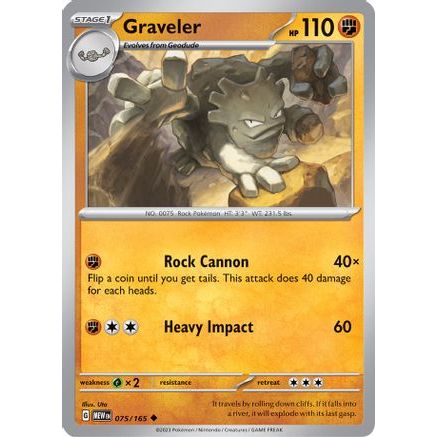 Graveler 75 - SV Scarlet & Violet 151 Reverse Holofoil