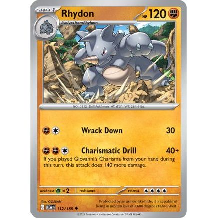 Rhydon 112 - SV Scarlet & Violet 151 Reverse Holofoil
