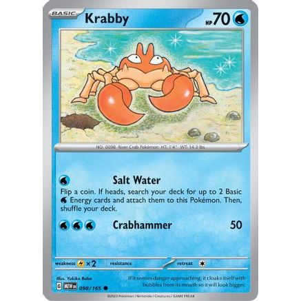 Krabby 98 - SV Scarlet & Violet 151 Reverse Holofoil
