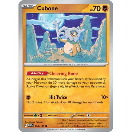 Cubone 104 - SV Scarlet & Violet 151 Reverse Holofoil