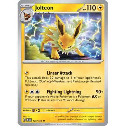 Jolteon 135 - SV Scarlet & Violet 151 Reverse Holofoil