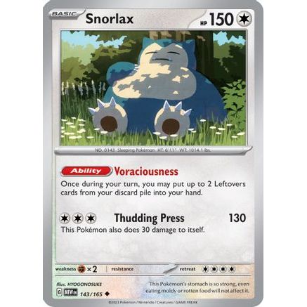 Snorlax 143 - SV Scarlet & Violet 151 Reverse Holofoil