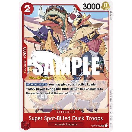 Super Spot-Billed Duck Troops (OP04-009) - Kingdoms of Intrigue Pre-Release Cards