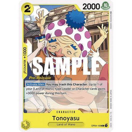 Tonoyasu (OP04-109) - Kingdoms of Intrigue Pre-Release Cards
