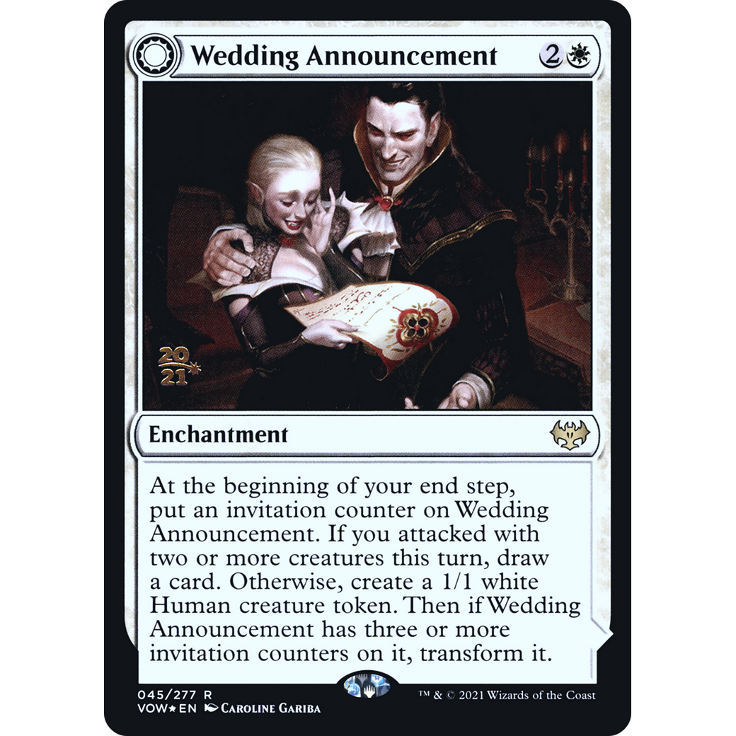 Wedding Announcement (PRE-045) - Innistrad: Crimson Vow Promos: (Double Faced Transform) Foil