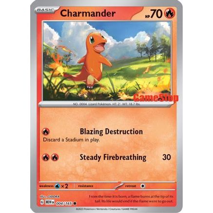 Charmander - 004/165 (GameStop Exclusive) 4 - Miscellaneous Cards & Products Reverse Holofoil