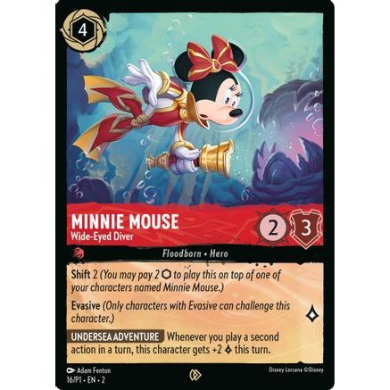 Minnie Mouse - Wide-Eyed Diver (16) - Disney Lorcana Promo Cards Cold Foil