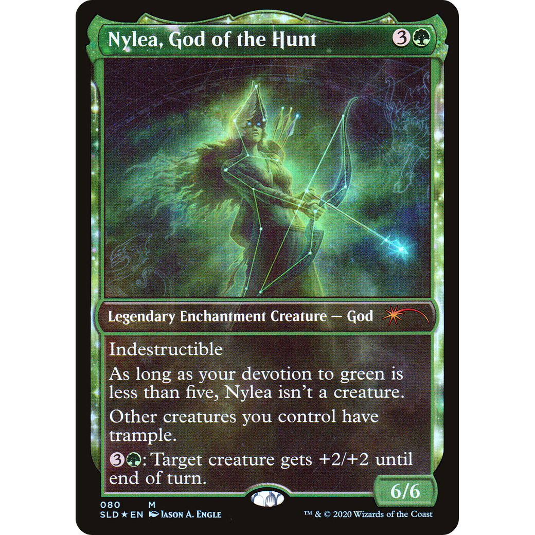 Nylea, God of the Hunt (SLD-080) - Secret Lair Drop: (enchantment, Showcase) Foil