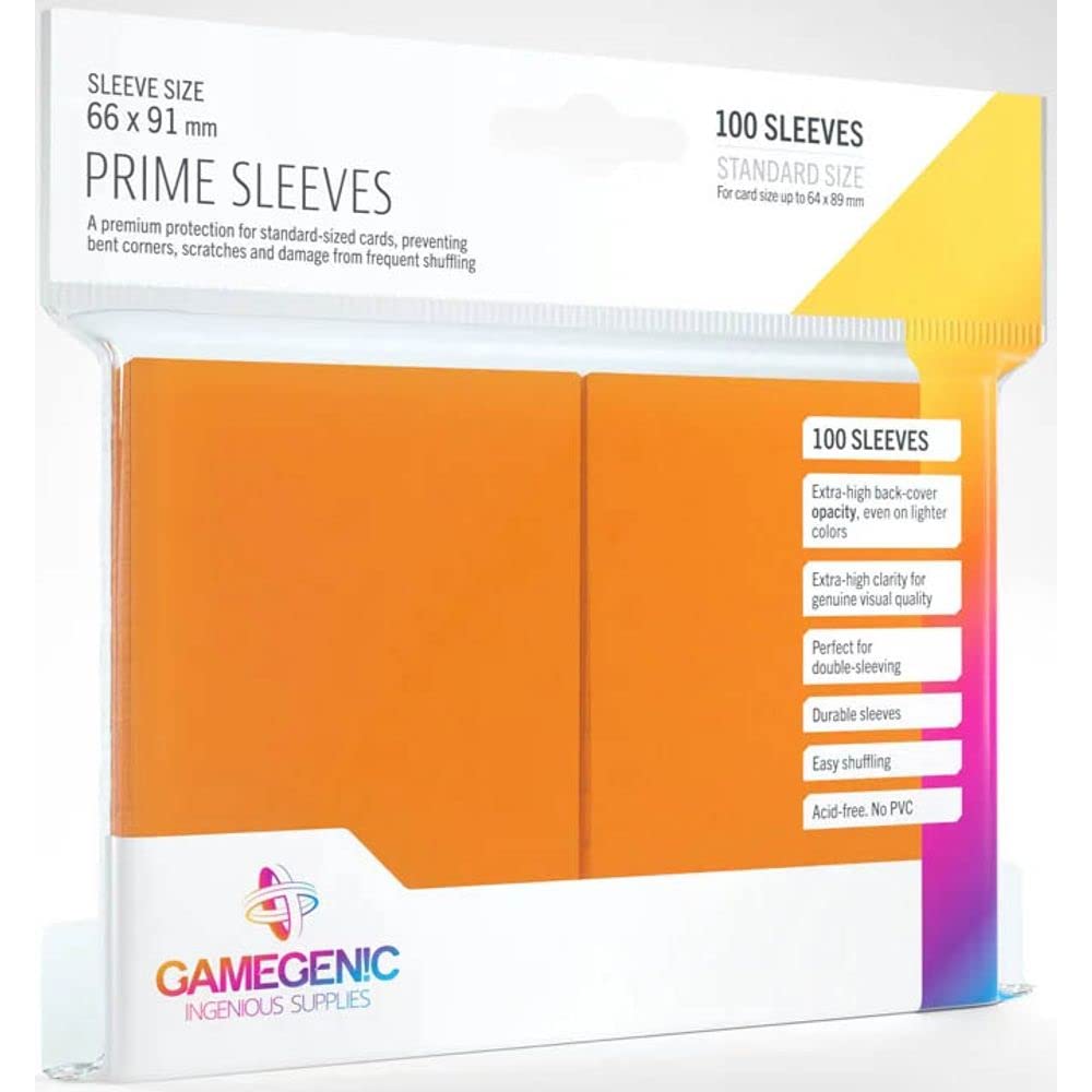 Gamegenic: Orange 100ct Prime Sleeves 66x91mm