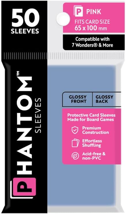 Phantom Sleeves: Pink Glossy/Glossy 50ct 65mmX100mm