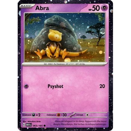 Abra - 063/165 (Cosmos Holo) 63 - Miscellaneous Cards & Products Holofoil