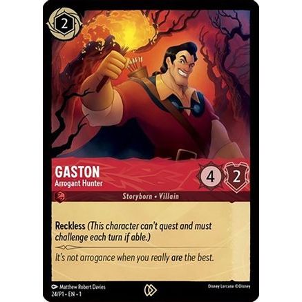 Gaston - Arrogant Hunter (24) - Disney Lorcana Promo Cards Cold Foil
