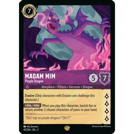Madam Mim - Purple Dragon (47/204) - Rise of the Floodborn Cold Foil
