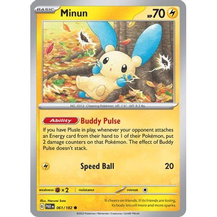 Minun - 061/182 61 - SV04 Paradox Rift Reverse Holofoil
