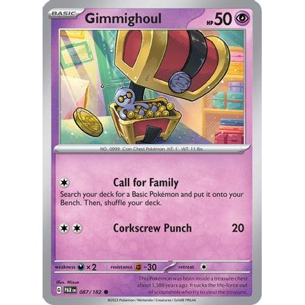 Gimmighoul - 087/182 87 - SV04 Paradox Rift Reverse Holofoil