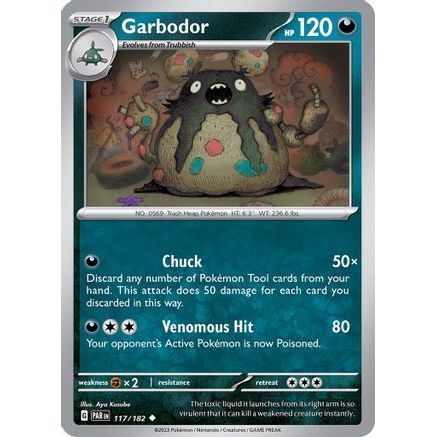 Garbodor - 117/182 117 - SV04 Paradox Rift Reverse Holofoil