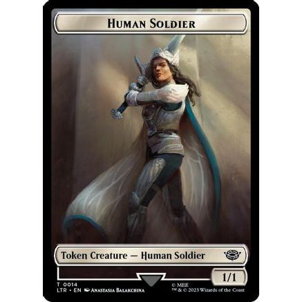 Human Soldier (0014) // Food (0023) Double-Sided Token (Surge Foil) (LTR-14 // 23) - The Lord of the Rings: Tales of Middle-earth Foil