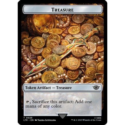 Treasure // Food (0022) Double-Sided Token (Surge Foil) (LTR-25 // 22) - The Lord of the Rings: Tales of Middle-earth Foil