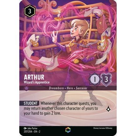 Arthur - Wizard's Apprentice (Enchanted) (207/204) - Rise of the Floodborn Holofoil