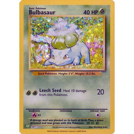 Bulbasaur 1 - Trading Card Game Classic Holofoil