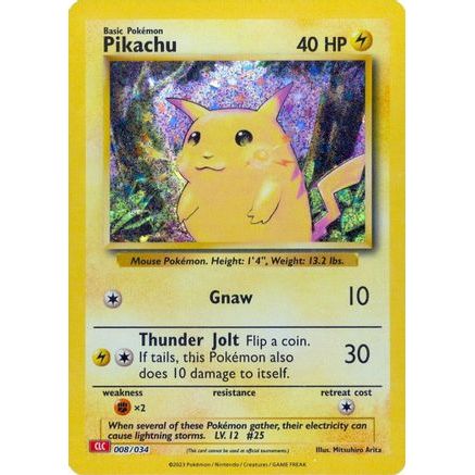 Pikachu 8 - Trading Card Game Classic Holofoil