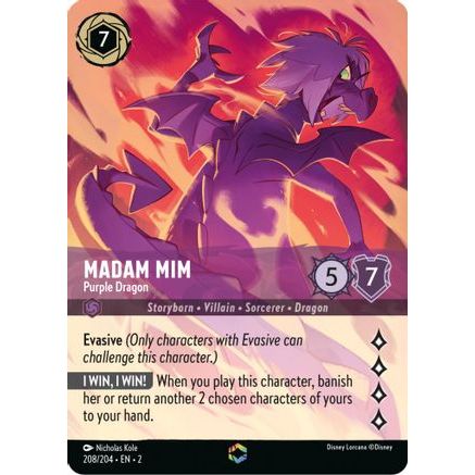 Madam Mim - Purple Dragon (Enchanted) (208/204) - Rise of the Floodborn Holofoil